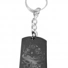 Mushroom Shroom Psychedelic Drugs w/ Butterflies - Metal Ring Key Chain Keychain