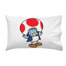 Plumbing Time Mushroom Robot Video Game & TV Show Parody - Single Pillow Case