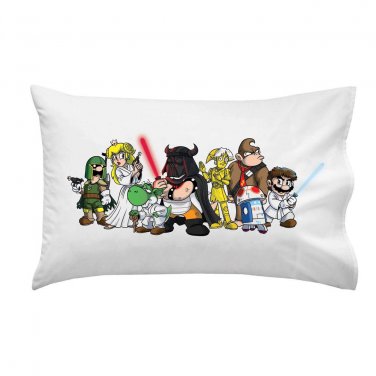 Plumbing Wars Characters Video Game Space Movie Parody - Single Pillow Case