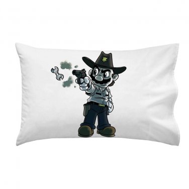 "Walking Plumbers" Rick Video Game & Zombie TV Show Parody - Single Pillow Case