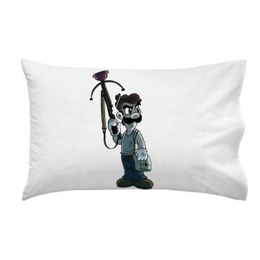 "Walking Plumbers" Daryl Video Game & Zombie TV Show Parody - Single Pillow Case