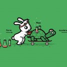 "Using Force" Rabbit & Turtle Physics Science - Rectangle Refrigerator Magnet