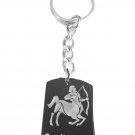 Zodiac Sign Sagittarius Archer Symbol - Metal Ring Key Chain Keychain