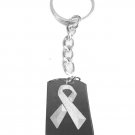 Breast Cancer Pink Ribbon Symbol Logo - Metal Ring Key Chain Keychain