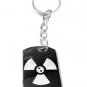 Radioactive Earth Globe World Logo Symbol - Metal Ring Key Chain Keychain