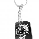 Punk Rocker Dog Collar Spikey Mohawk Hair Dude - Metal Ring Key Chain Keychain