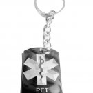 Medical Emergency Pet Allergy Logo - Metal Ring Key Chain Keychain