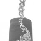 Peacock Bird Sexy Tattoo Symbol Logo - Metal Ring Key Chain Keychain
