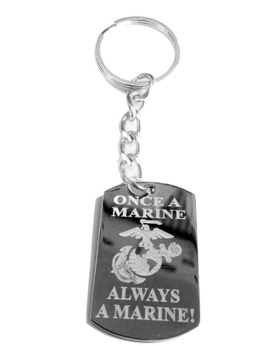 Once a Marine Always a Marine Anchor & Globe - Metal Ring Key Chain Keychain