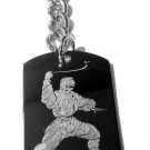 Ninja Warrior Engraved Text Logo  - Metal Ring Key Chain Keychain