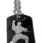 Ninja Warrior Engraved Text Logo  - Metal Ring Key Chain Keychain
