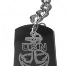 USN United States Military Proud Navy Mother - Metal Ring Key Chain Keychain
