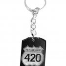 Road Sign 420 Marijuana Weed Pot Mental State - Metal Ring Key Chain Keychain