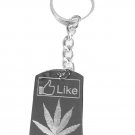 I Like Weed Pot Leaf Ganja Marijuana - Metal Ring Key Chain Keychain