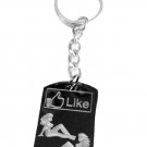 I Like Sexy Trucker Mud Flap Girls Silhouettes - Metal Ring Key Chain Keychain