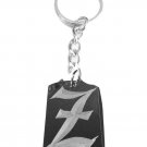 Letter Z Old English Font Initial First Name - Metal Ring Key Chain Keychain