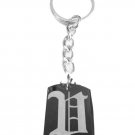 Letter V Old English Font Initial First Name - Metal Ring Key Chain Keychain