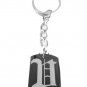Letter V Old English Font Initial First Name - Metal Ring Key Chain Keychain