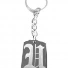Letter U Old English Font Initial First Name - Metal Ring Key Chain Keychain