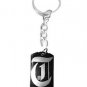 Letter T Old English Font Initial First Name - Metal Ring Key Chain Keychain