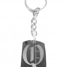 Letter Q Old English Font Initial First Name - Metal Ring Key Chain Keychain