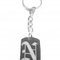 Letter N Old English Font Initial First Name - Metal Ring Key Chain Keychain