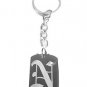 Letter N Old English Font Initial First Name - Metal Ring Key Chain Keychain