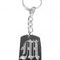 Letter M Old English Font Initial First Name - Metal Ring Key Chain Keychain