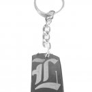 Letter L Old English Font Initial First Name - Metal Ring Key Chain Keychain