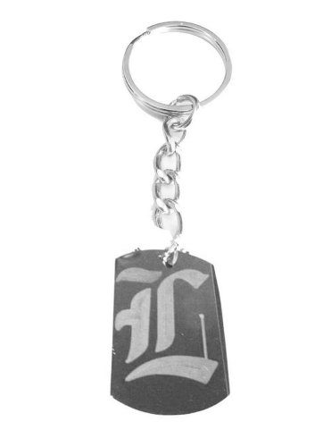 Letter L Old English Font Initial First Name - Metal Ring Key Chain Keychain