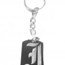 Letter I Old English Font Initial First Name - Metal Ring Key Chain Keychain