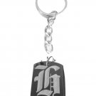 Letter H Old English Font Initial First Name - Metal Ring Key Chain Keychain