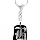 Letter B Old English Font Initial First Name - Metal Ring Key Chain Keychain