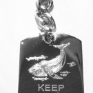 Keep Calm And Love Ocean Whales - Metal Ring Key Chain Keychain
