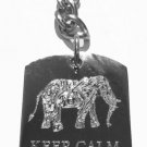 Keep Calm & Love Elephants Animals - Metal Ring Key Chain Keychain