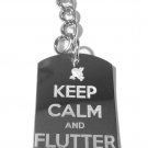 Keep Calm and Flutter on Pony Symbol Logo - Metal Ring Key Chain Keychain