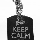 Keep Calm & Fish On Fisherman Bass Fishing - Metal Ring Key Chain Keychain