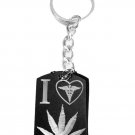 Weed POT Leaf Ganja Marijuana I Love Medical - Metal Ring Key Chain Keychain