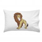 Cartoon Lion Cat w/ Mane King of the Jungle Colorful - Single Pillow Case
