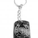Lucky Celtic Clover Horse Shoe Horseshoe - Metal Ring Key Chain Keychain