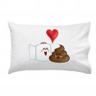 Funny Poop with Toilet Paper "Best Friends" - Single Pillow Case