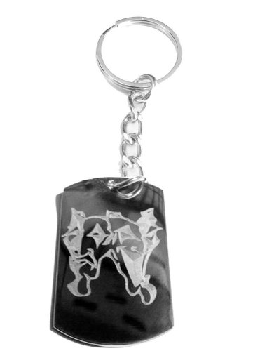 Happy SAD Dramatic Theatre Face Mask Novelty - Metal Ring Key Chain Keychain
