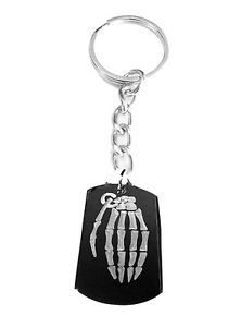 Novelty Skeleton Grenade Logo - Metal Ring Key Chain Keychain