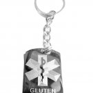 Medical Emergency Gluten Allergy Logo Symbol - Metal Ring Key Chain Keychain