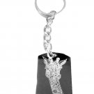 Beautiful Ornate Tribal Giraffe Animal Tattoo - Metal Ring Key Chain Keychain
