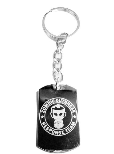 Zombie Outbreak Response ZORT Gas Mask Man - Metal Ring Key Chain Keychain