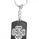 Novelty Irish Four Leaf Clover Fire Dept. Logo - Metal Ring Key Chain Keychain