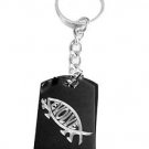 Evolve Darwin Funny Humor Novelty Christian Fish - Metal Ring Key Chain Keychain