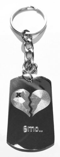 EMO Punk Rock Music Broken Heart w/ Bandage - Metal Ring Key Chain Keychain