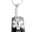 Medical Emergency EGG Allergy Logo Symbols - Metal Ring Key Chain Keychain